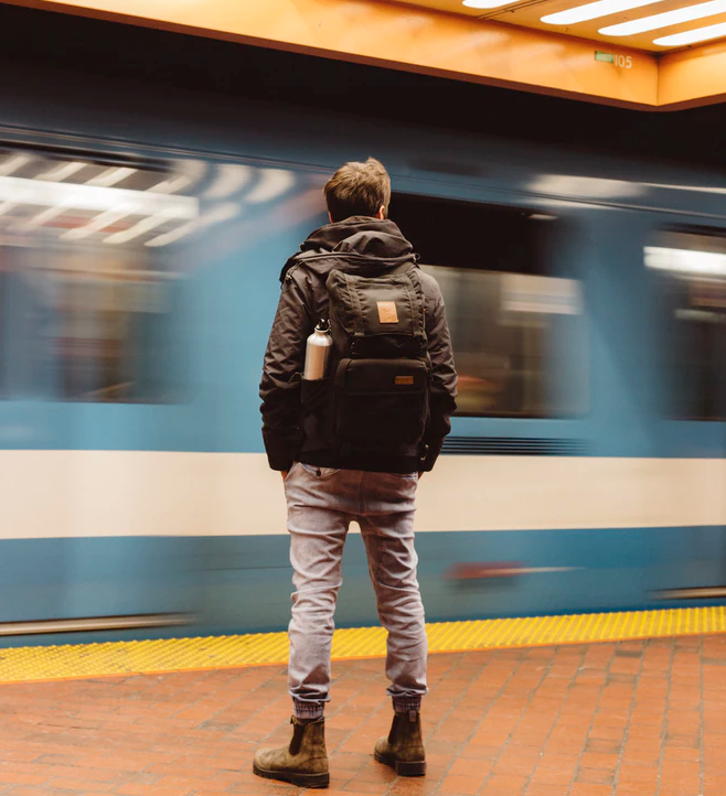 commuting to western university, standing beside moving train