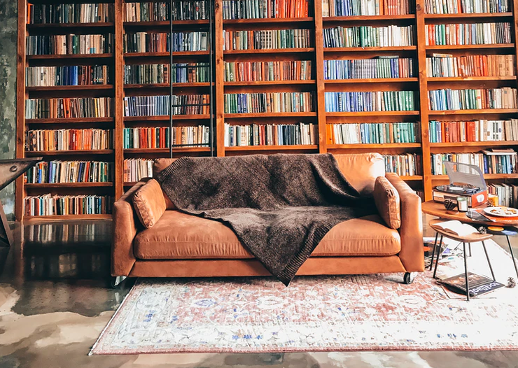 unique libraries sofa with blanket study spot at university of alberta